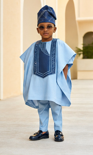 Boy's Sky Blue Agbada