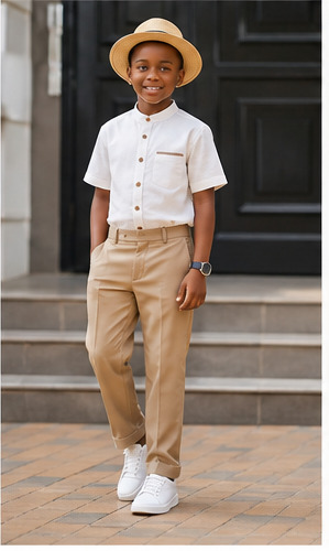 Boy's Cream Native Shirt Set